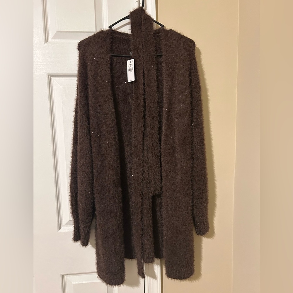 Express NWT Medium Cozy Brown Women's Sweater sparkly